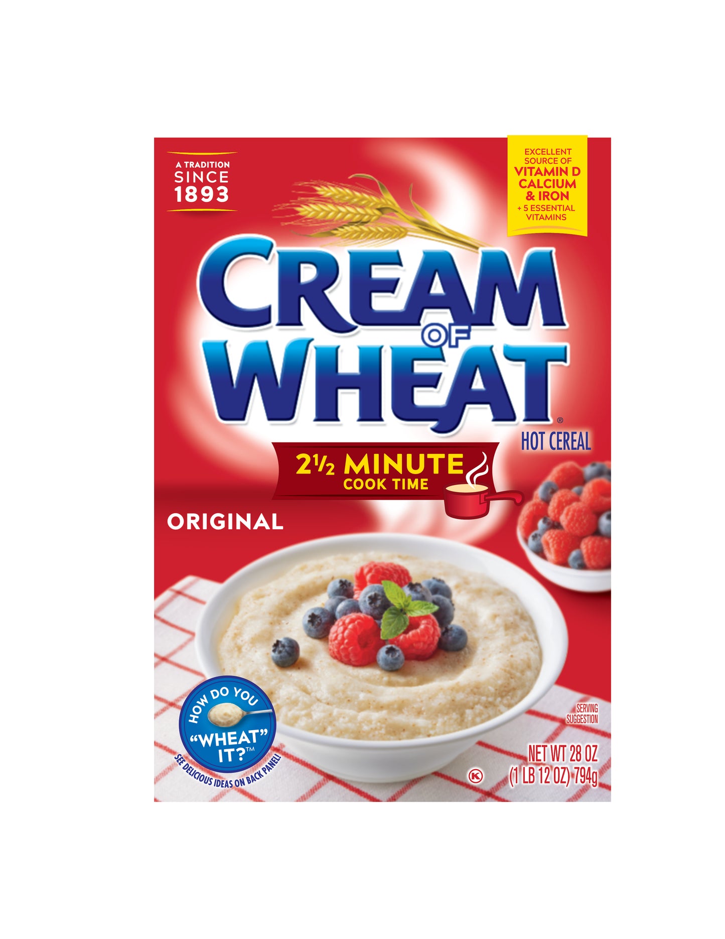 Cream of Wheat Original Hot Cereal, Kosher, 28 OZ Box, 2.5 Min