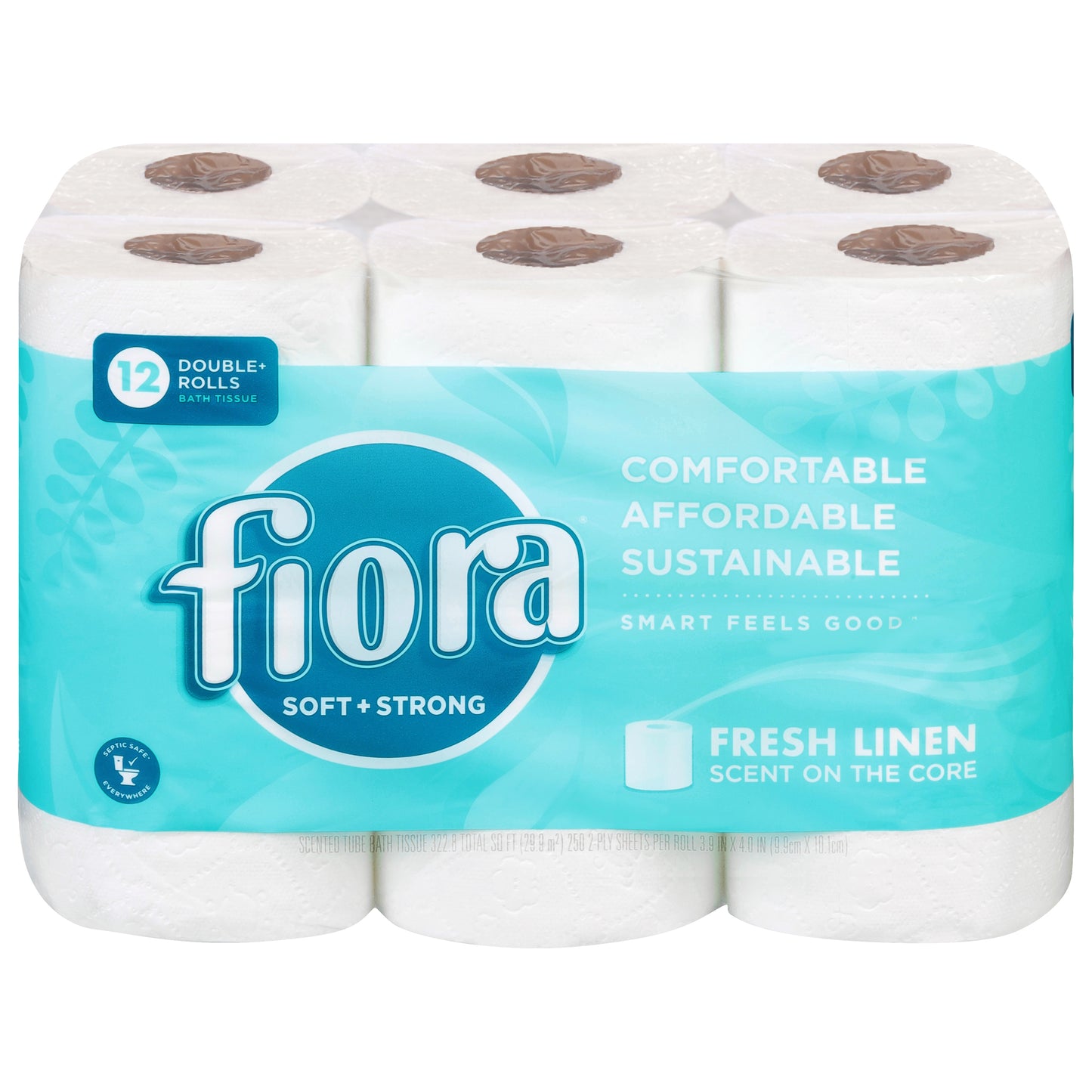 Fiora 2-Ply Double Rolls Soft + Strong Scented Tube Fresh Linen Bath Tissue 12 ea