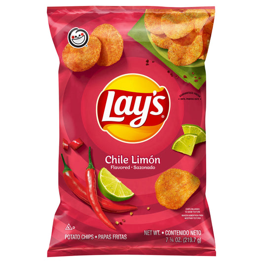 Lay's Potato Chips Chile Limon Flavored 7 3/4 Oz