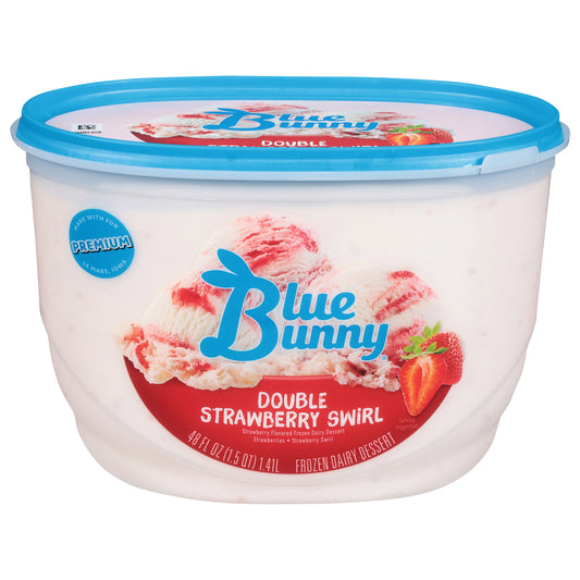 Blue Bunny Premium Double Strawberry Swirl Frozen Dessert, 48 fl oz