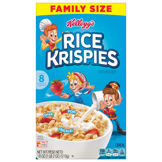 Rice Krispies Toasted Rice Cereal Family Size 18 oz