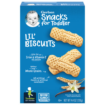 Gerber Snacks for Toddler Lil' Biscuits 4.4 oz Snacks Carton