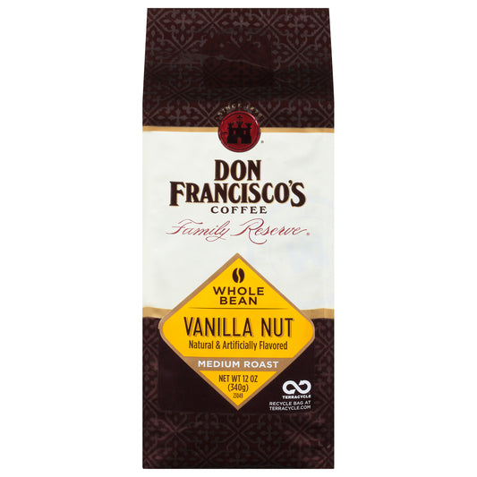 Don Francisco's Vanilla Nut Flavored Whole Bean Coffee (12 oz Bag)