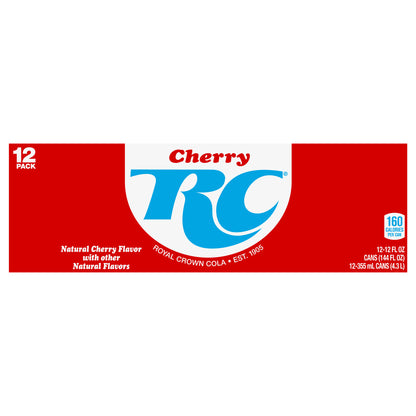 RC Cherry Cola Soda, 12 fl oz cans, 12 pack