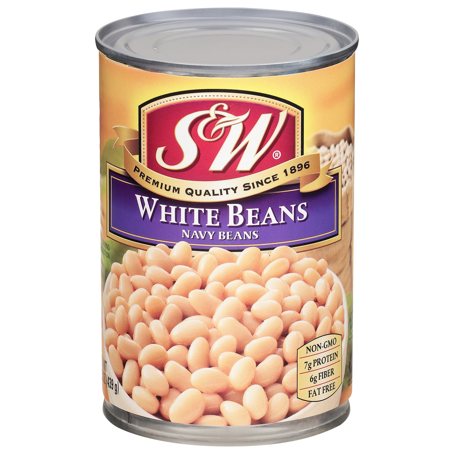 S&W Navy Beans White Beans 15.5 oz