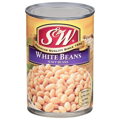 S&W Navy Beans White Beans 15.5 oz