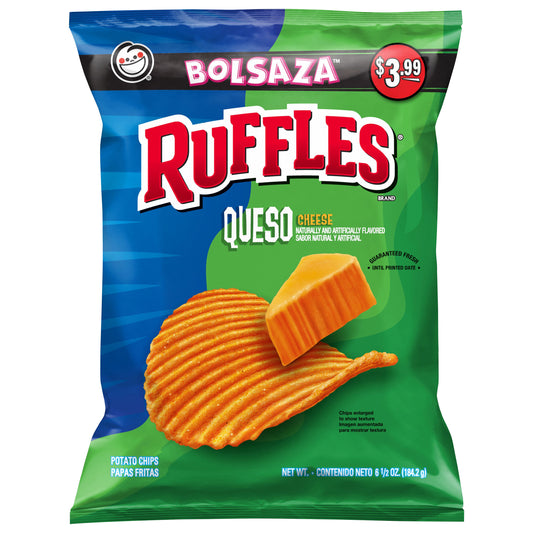 Ruffles Potato Chips Queso Cheese Flavored 6 1/2 Oz