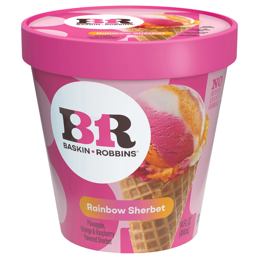 Baskin Robbins Rainbow Sherbet 14 fl oz