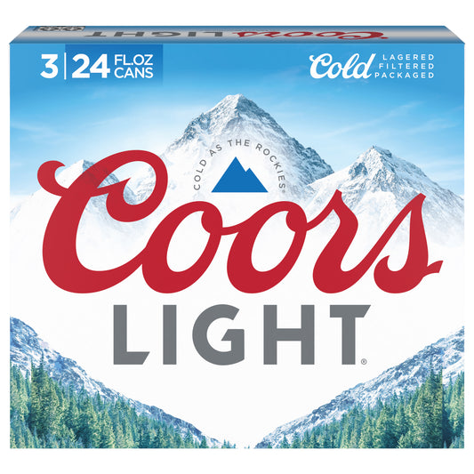 Coors Light Beer 3 - 24 fl oz Cans