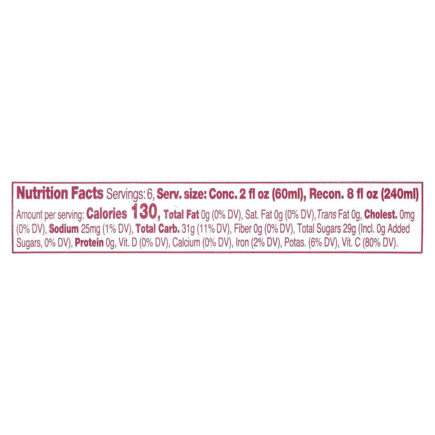 Old Orchard 100% Juice Cranberry Raspberry Concentrate 12 fl. oz. Can