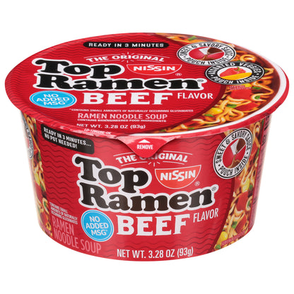 Nissin Top Ramen Beef Flavor Ramen Noodle Soup 3.28 oz