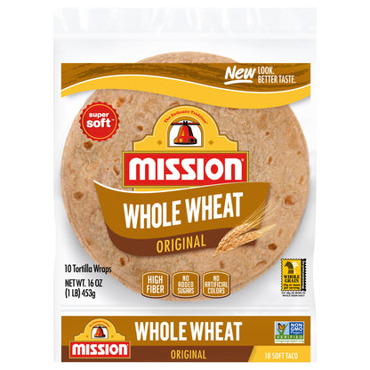 Mission Soft Taco Whole Wheat Tortillas, 10 Count