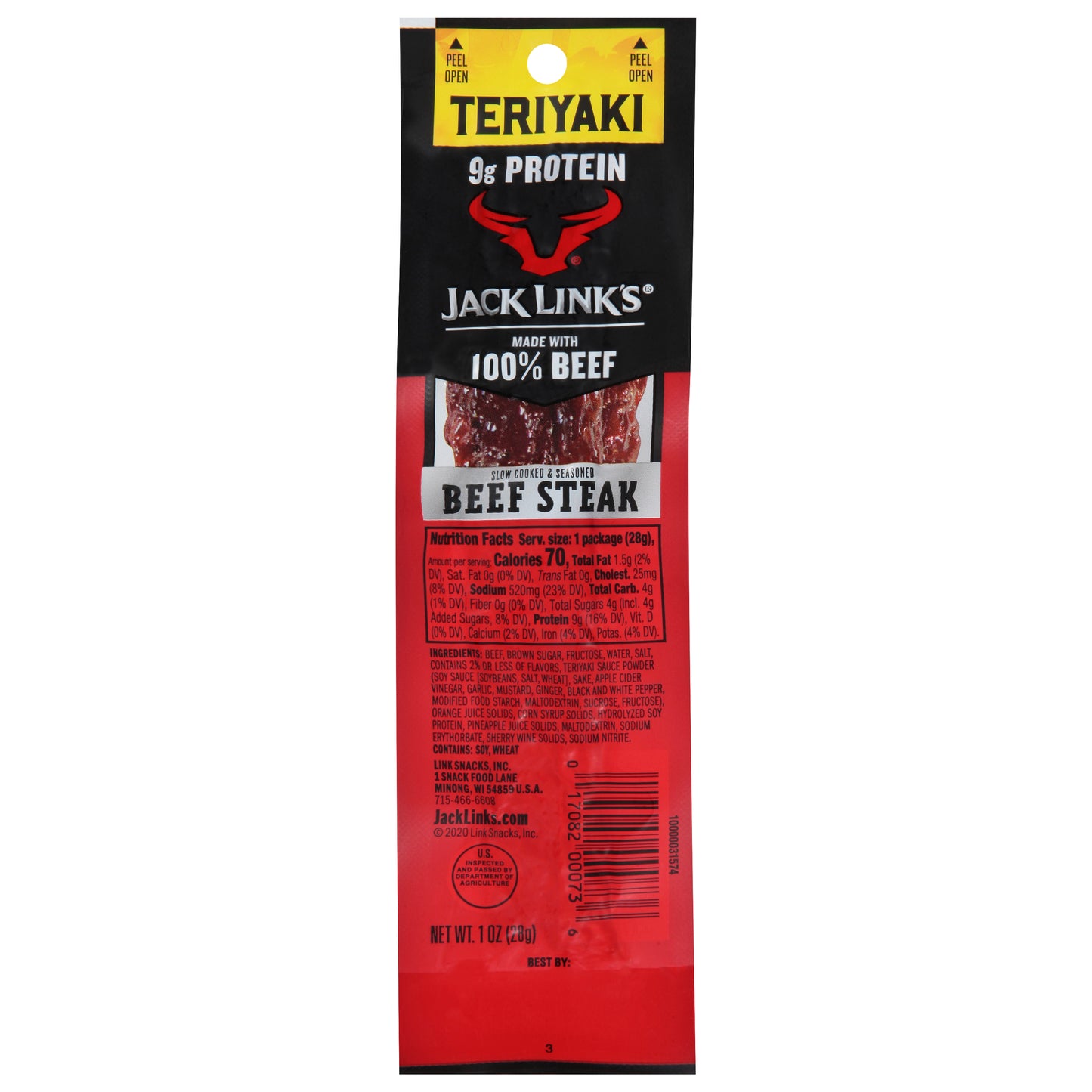 Jack Link's Teriyaki Beef Steak 1 oz