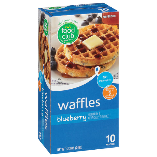 Food Club Blueberry Waffles 10 ea