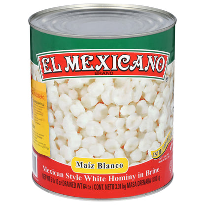 El Mexicano Mexican Style White Hominy in Brine 3.01 kg