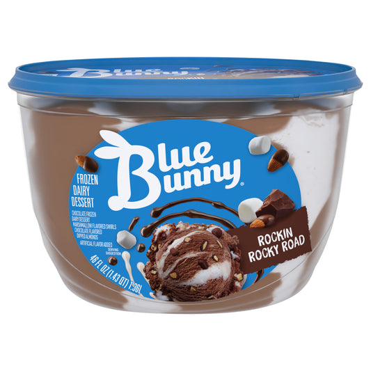 Blue Bunny Rockin Rocky Road Frozen Dessert, 46 fl oz