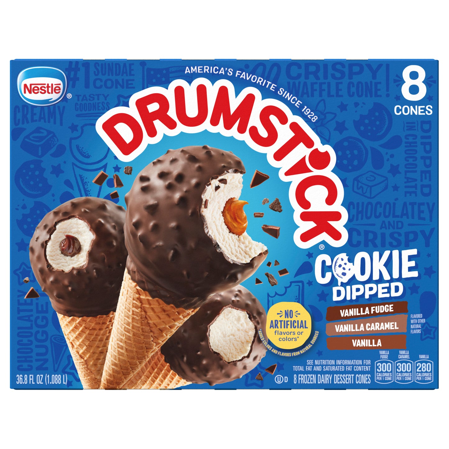 Drumstick® Cookie Dipped Vanilla Frozen Dairy Dessert Cones