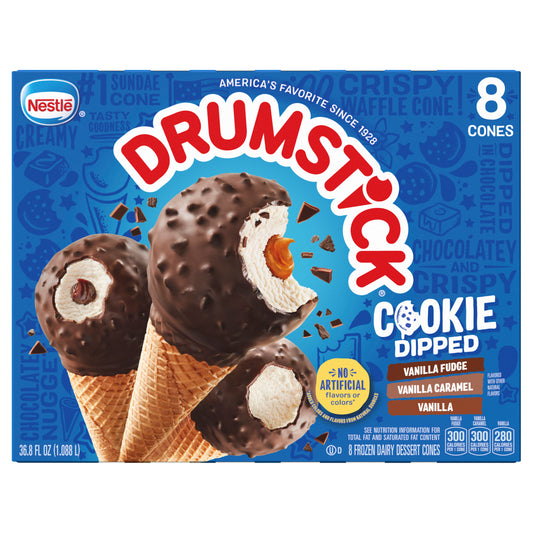 Drumstick® Cookie Dipped Vanilla Frozen Dairy Dessert Cones