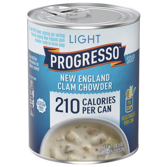 Progresso Light, New England Clam Chowder Soup, Gluten Free, 18.5 oz.
