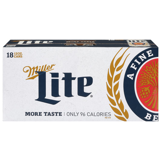 Miller Lite Pilsner Beer 18 - 12 oz Cans