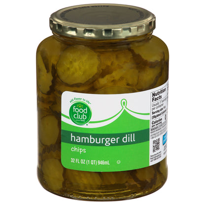Food Club Hamburger Dill Chips Pickles 32 fl oz