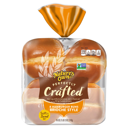Nature's Own Perfectly Crafted Brioche Style Hamburger Buns 8 ea