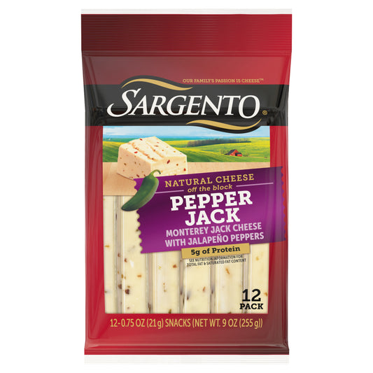Sargento® Pepper Jack Natural Cheese Snack Sticks, 12-Count