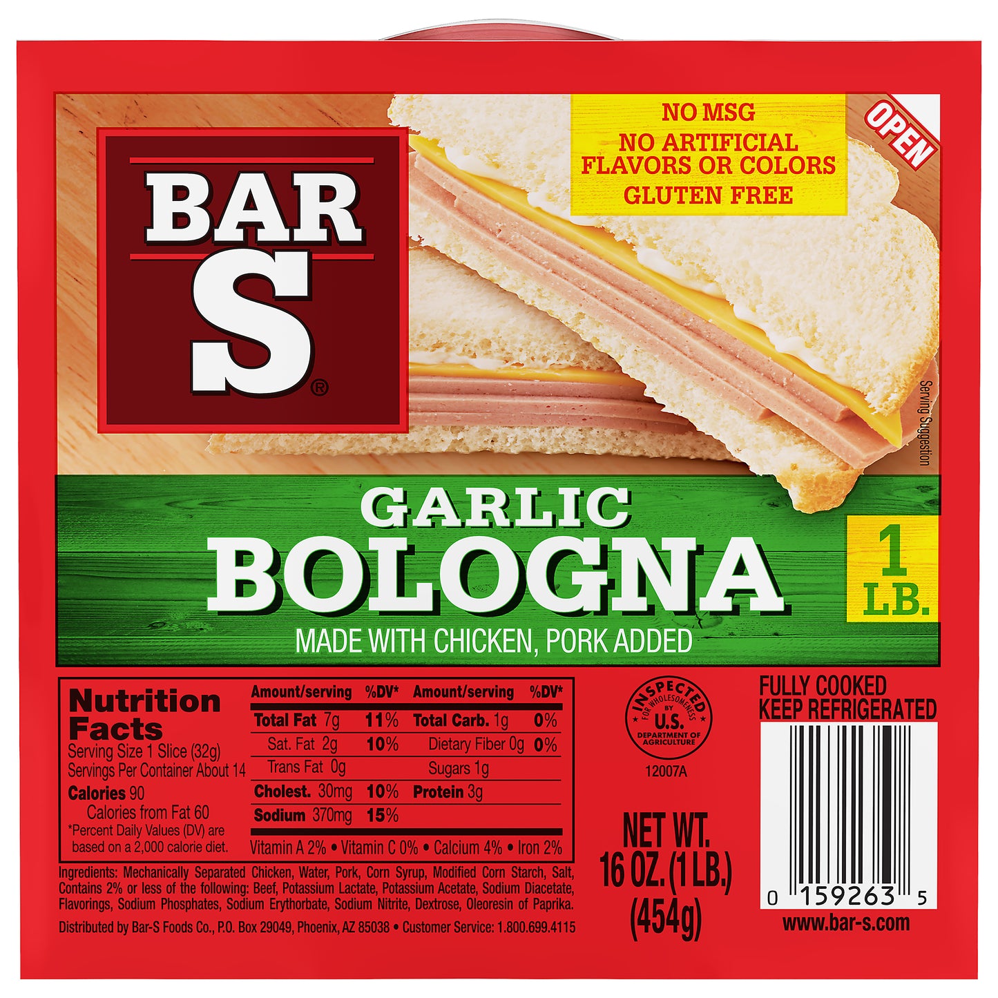 Bar-S® Garlic Bologna 16 oz. Pack