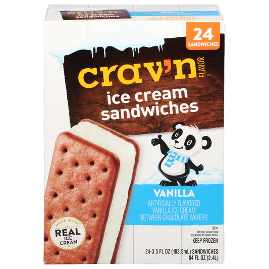 Crav'n Flavor Vanilla Ice Cream Sandwiches 24 ea