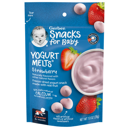 Gerber Snacks for Baby Yogurt Melts Strawberry 1.0 oz Snacks Pouch