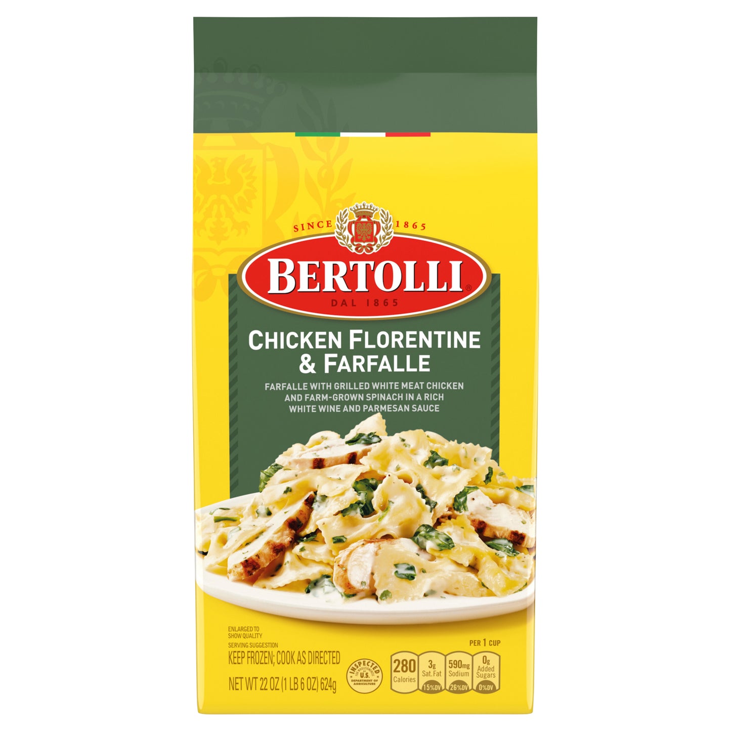 Bertolli Chicken Florentine & Farfalle Frozen Meals in a Rich White Wine & Parmesan Sauce, 22 oz.