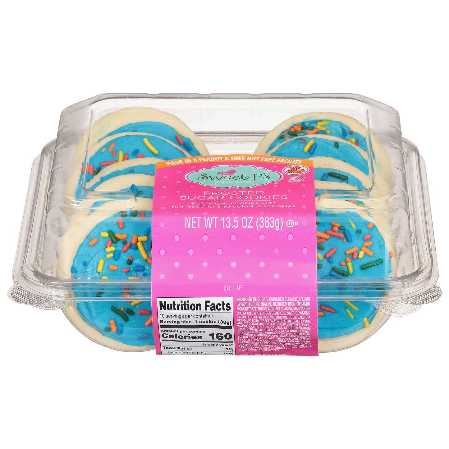 Sweet P's Bake Shop Blue Frosted Sugar Cookies 13.5 oz