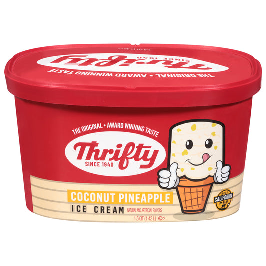 Thrifty Coconut Pineapple Ice Cream 1.5 qt