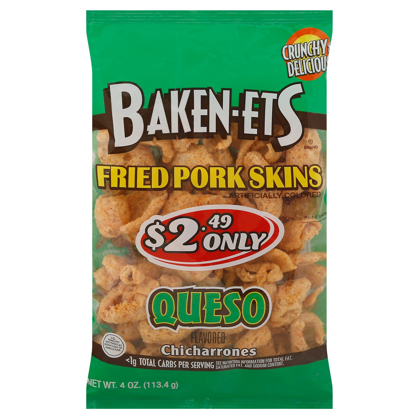 Baken-Ets Queso Flavored Fried Pork Skins 4 oz
