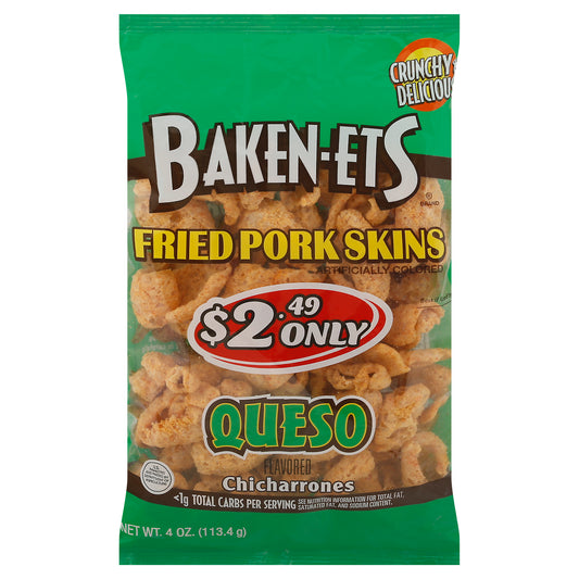 Baken-Ets Queso Flavored Fried Pork Skins 4 oz