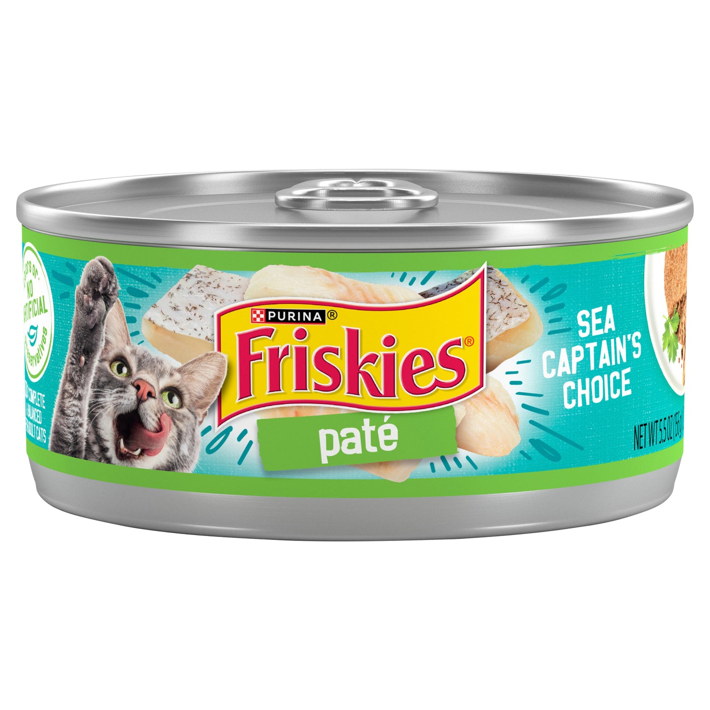 Purina Friskies Wet Cat Food Pate, Sea Captain's Choice - 5.5 oz. Can