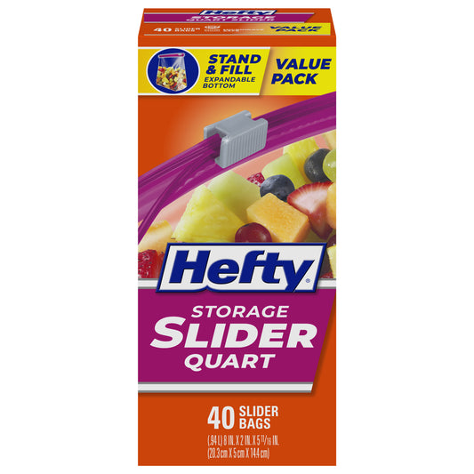 Hefty Storage Quart Value Pack Slider Bags Value Pack 40 ea