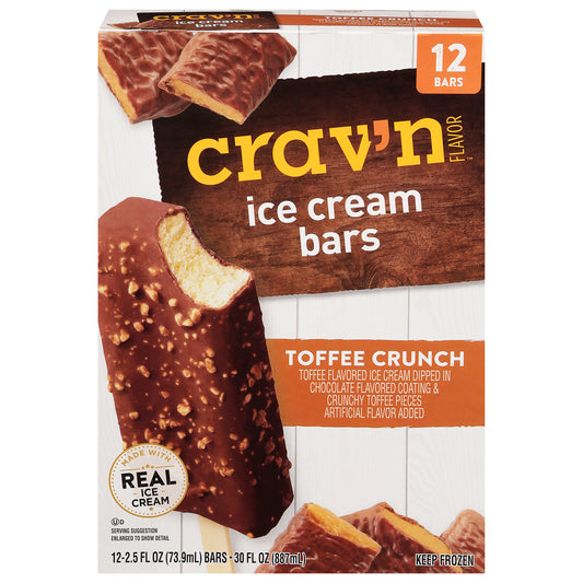 Crav'n Flavor Toffee Crunch Ice Cream Bars 12 ea
