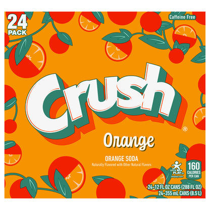Crush Orange Soda, 12 fl oz cans, 24 pack