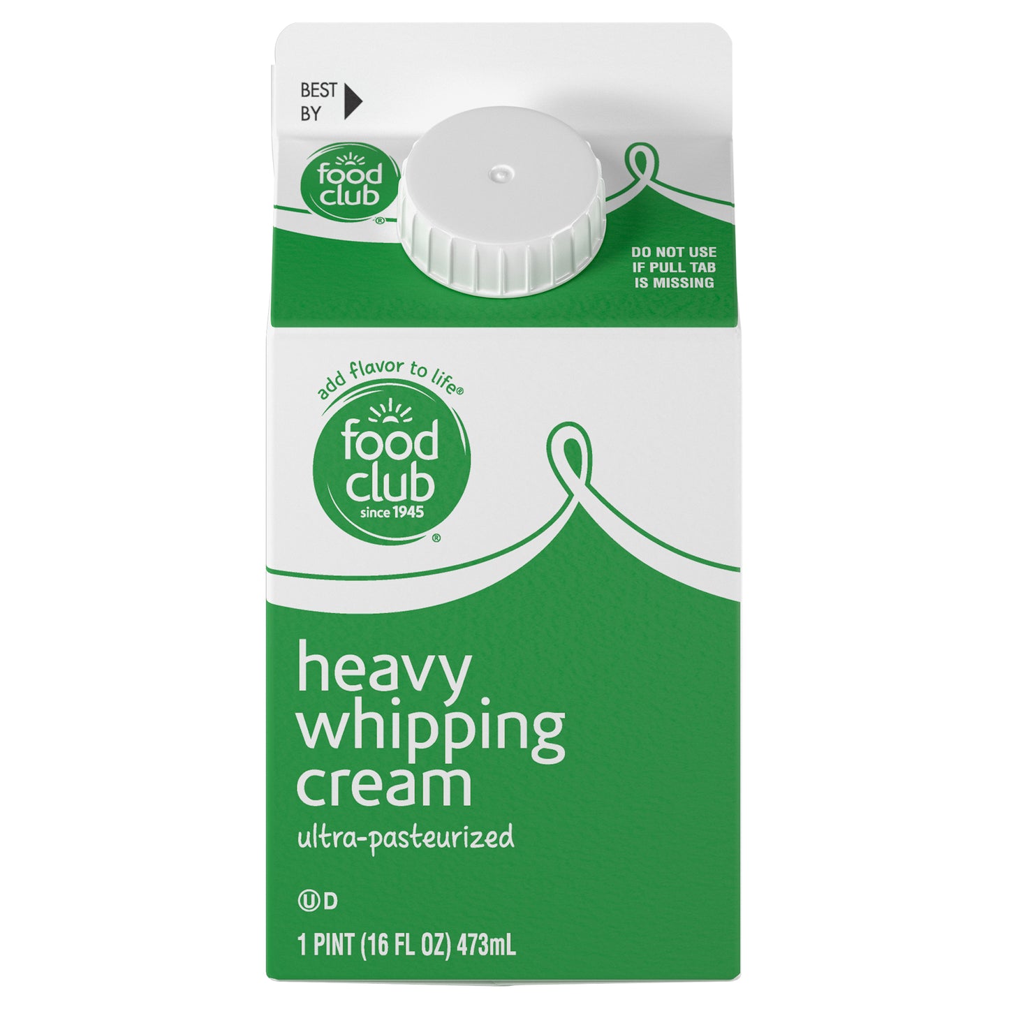 Food Club Ultra-Pasteurized Heavy Whipping Cream 1 pt
