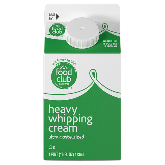 Food Club Ultra-Pasteurized Heavy Whipping Cream 1 pt