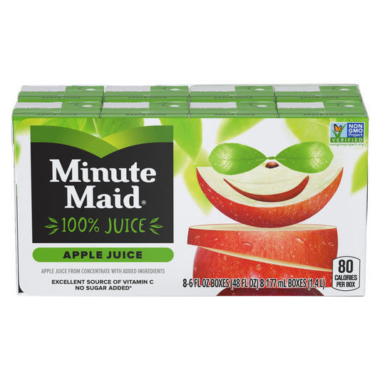 Minute Maid Apple Juice Cartons, 6 fl oz, 8 Pack