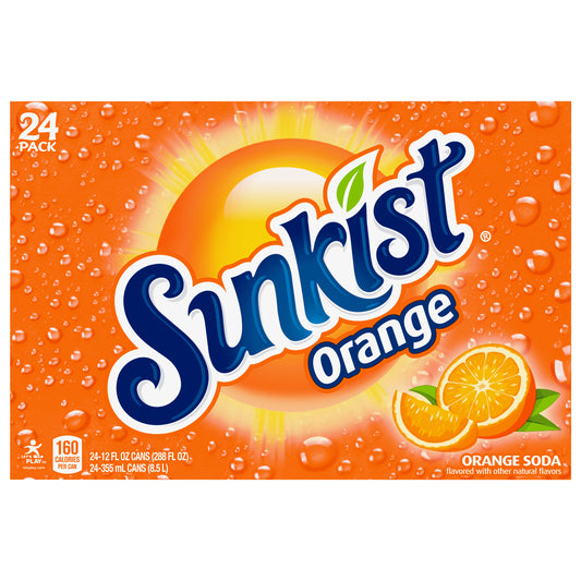 Sunkist 24 Pack Orange Soda 24-12 fl oz Cans