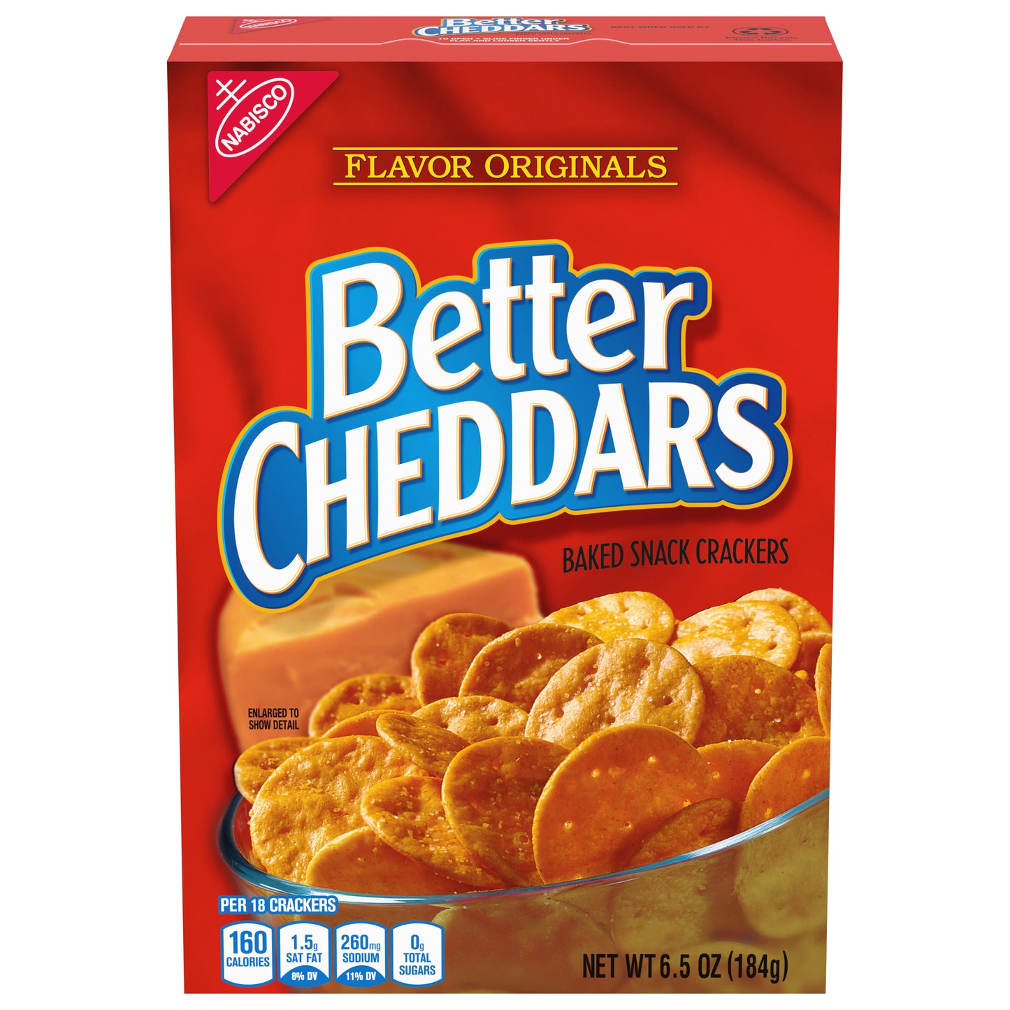 Nabisco Better Cheddars Flavor Originals Baked Snack Crackers 6.5 oz