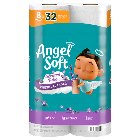 Angel Soft Toilet Paper with Fresh Lavender Scent, 8 Mega Rolls