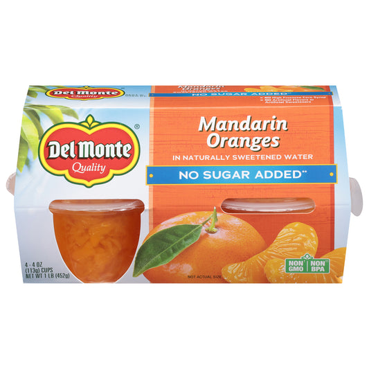 Del Monte Mandarin Oranges in Naturally Sweetened Water 4 - 4 oz Cups