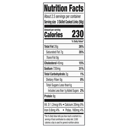 Farmer John Classic Pork Sausage Links 8 ea, JUL Dated