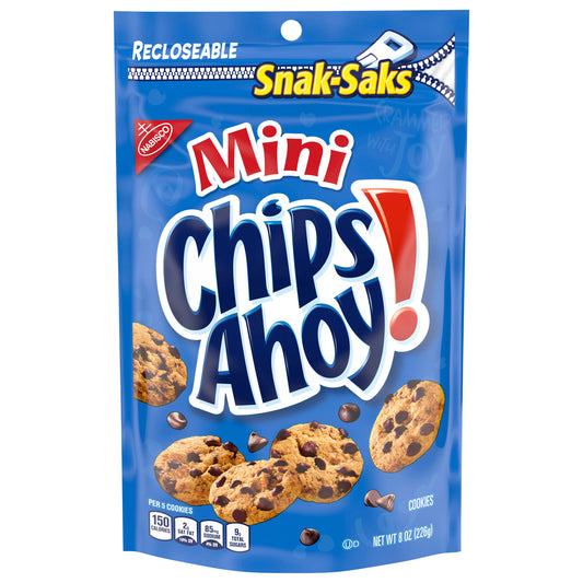 CHIPS AHOY! Mini Original Chocolate Chip Cookies, Snak-Saks, 8 oz