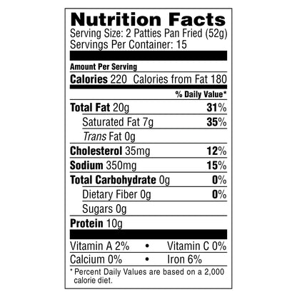Bob Evans® Regular Pork Sausage Patties 40 oz. Box