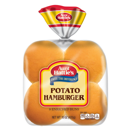 Aunt Hattie's Potato Hamburger Buns, Potato Bread Burger Buns, 8 Count